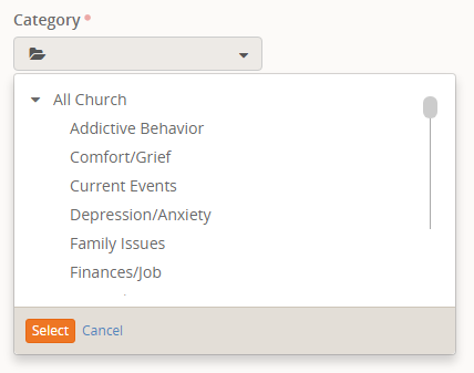 prayer request categories