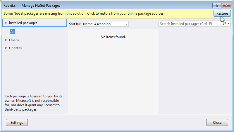NuGet Package Restore