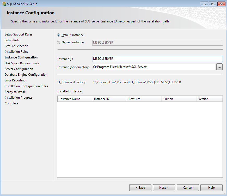 Instance Configuration